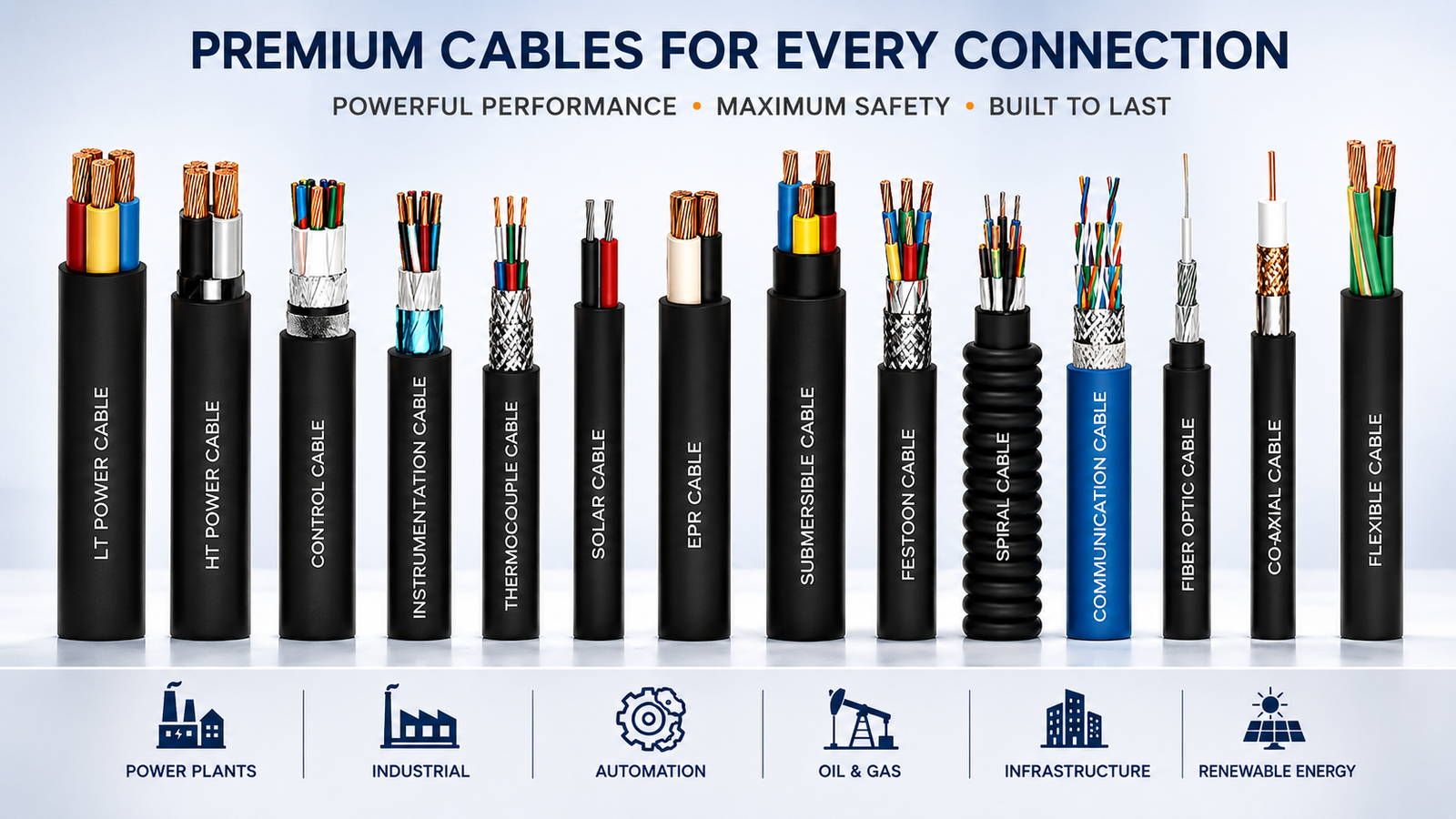 Industrial wires and cables